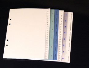 A5 pärmregister i PVC i olika tjocklekar.