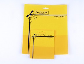 Svetsad och stansad butikshållare för dekaler eller annan produkt. Material: Glasklar framsida och färgad styv baksida i PVC.