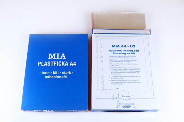 MIA-fickan A4 - U3. Namnskyddat eget varumärke.