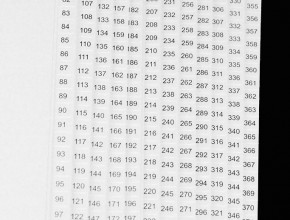 Vitt A4 pärmregister i PP 0,13mm med svart pagineringstryck. Flikar: 75-375.