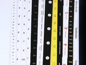 A4 pärmregister i PP och PVC, olika tjocklekar.